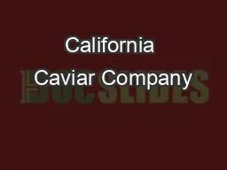 California Caviar Company