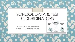 School Data & Test Coordinators