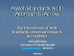 A Web Standards & UD Approach to Access