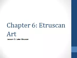 Chapter 6: Etruscan Art Lesson