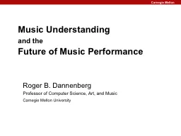 Music Understanding  and the