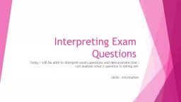 Interpreting Exam Questions