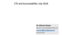 CTE and Accountability:
