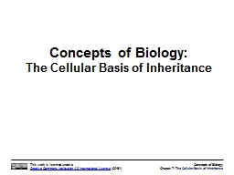 Concepts of Biology: The Cellular Basis of Inheritance