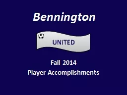 Fall 2014  Player Accomplishments