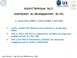 Accord Technique No.2: Contribution au développement du SPL