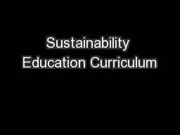 Sustainability Education Curriculum