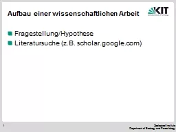 Aufbau einer wissenschaftlichen Arbeit