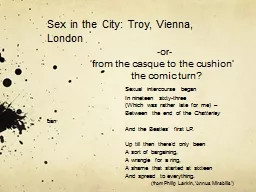 Sex in the City:  Troy, Vienna,