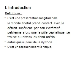 I. Introduction    Définitions