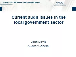 1 Current audit issues in the local government sector