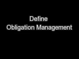 Define Obligation Management