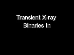 Transient X-ray Binaries In