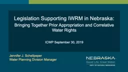 Legislation Supporting IWRM in Nebraska: