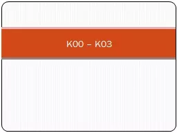 PPT-K00 – K03 K00 Disorders of tooth development and eruption