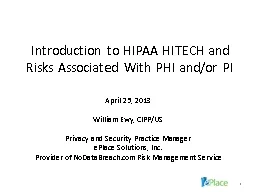 Introduction to HIPAA HITECH
