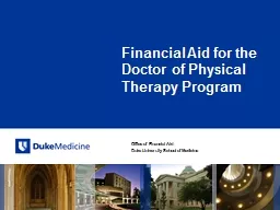 Office of Financial Aid Duke University School of Medicine