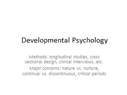 Developmental Psychology