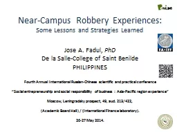 Near-Campus Robbery Experiences:
