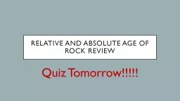Relative and Absolute Age of Rock Review