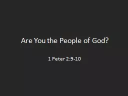 Are You the People of God?