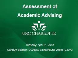 Assessment of  Academic Advising