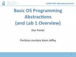 Basic OS Programming Abstractions
