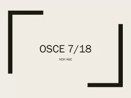 OSCE 7/18 NDH A&E Case 1