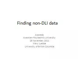 Finding non-DLI data Accoleds