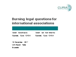 Burning legal questions for international associations