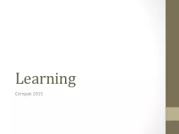 Learning Cerepak  2015 Learning