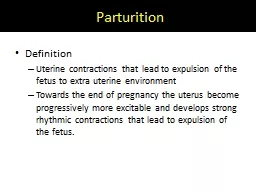 Parturition  Definition