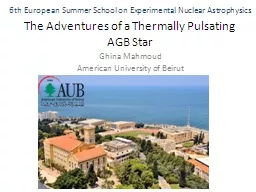 6th European Summer School on Experimental Nuclear Astrophysics