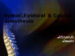 PPT-Spinal ,Epidural & Caudal