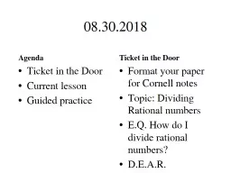 PPT-08.30.2018 Agenda Ticket in the Door