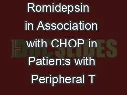 PPT-Romidepsin in Association with CHOP in Patients with Peripheral T