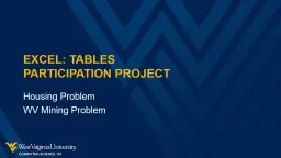 Excel: Tables Participation Project