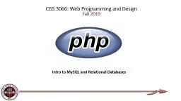 PPT-CGS 3066: Web Programming and Design