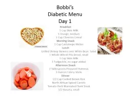 Bobbi’s   Diabetic  Menu