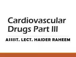 PPT-Cardiovascular Drugs Part lll