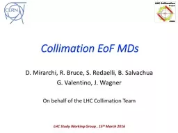 Collimation  EoF  MDs D. Mirarchi,