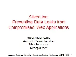 SilverLine:  Preventing Data Leaks from