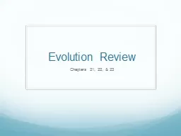 Evolution Review Chapters 21, 22, & 23