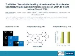 1 Tb-IRMA-V: Towards the labelling of heat-sensitive biomolecules with terbium radionuclides: Chela