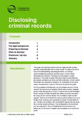 Disclosing crimina records A Nacro guide  Nacro  Disc