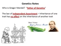 Genetics Notes Who is  Gregor