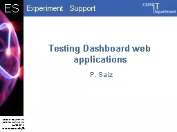 P .  Saiz Testing Dashboard web applications