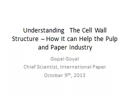 Understanding  The Cell Wall Structure – How it can Help the Pulp and Paper Industry