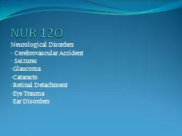 PPT-NUR 12O Neurological Disorders