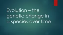 Evolution – the genetic change in a species over time